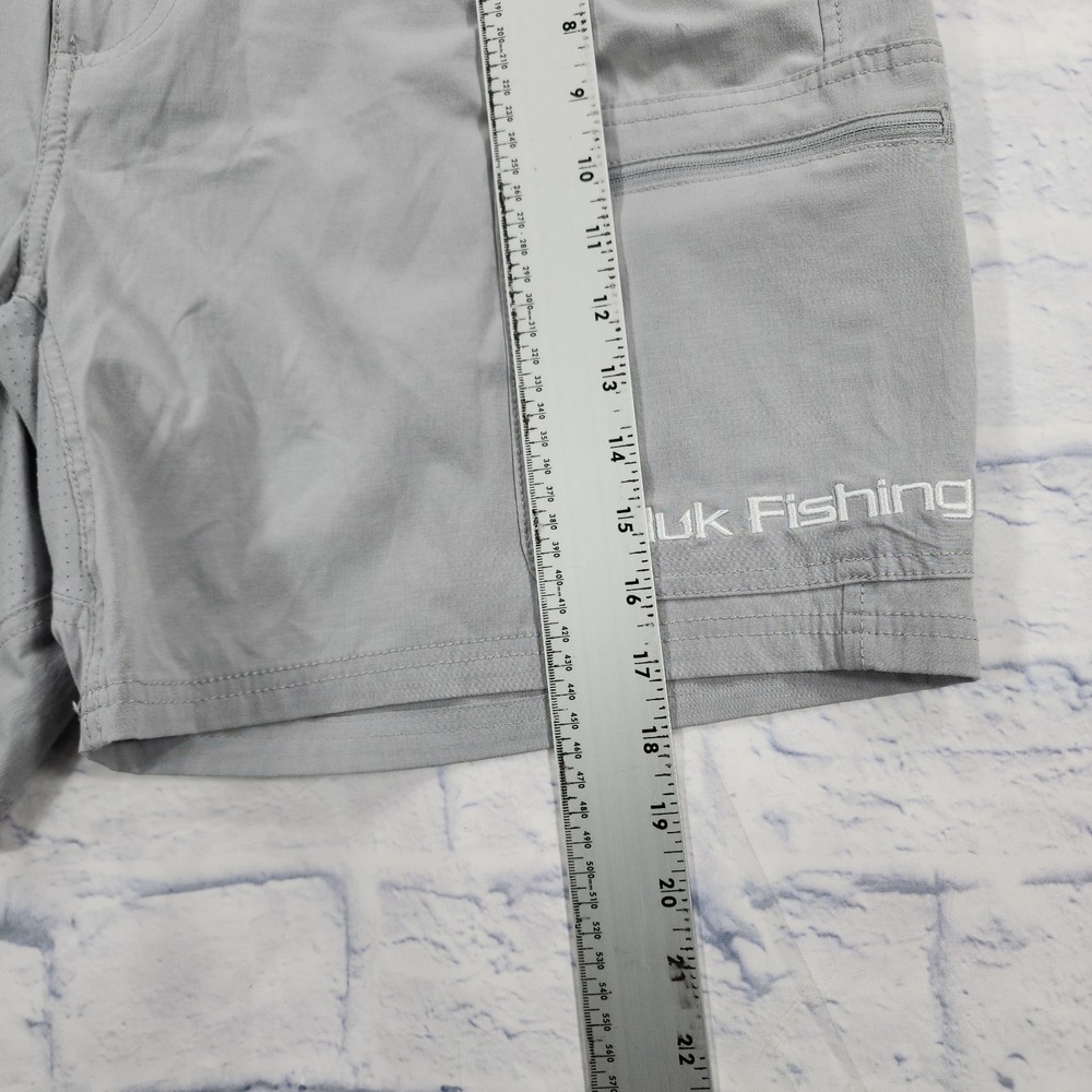 Huk Fishing Cargo Shorts MENS XL Performance Vented Outdoor Gray 7" Inseam - Picture 2 of 13